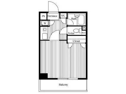 パークウェル代々木(1K/2階)の間取り写真