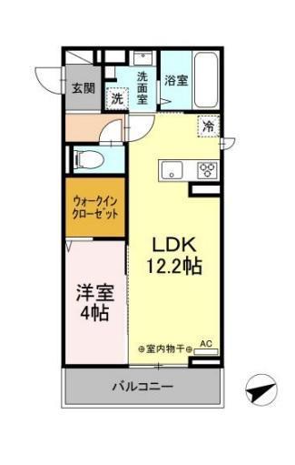 ハイアークF(1LDK/3階)の間取り写真