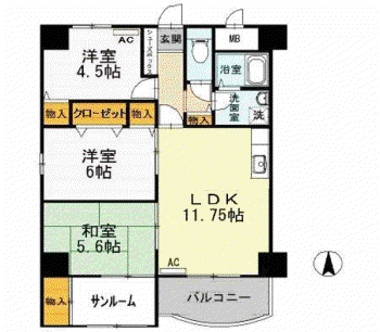 アウスピオーリ(2LDK/3階)の間取り写真