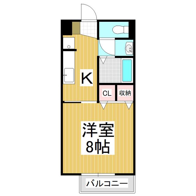 SURPLUSONEヒロ(1K/2階)の間取り写真