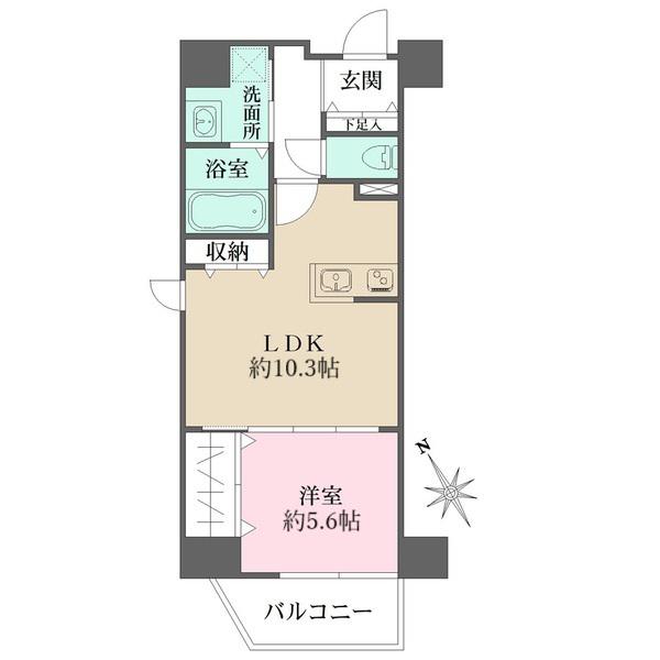 N-FLATS横浜関内II(1LDK/5階)の間取り写真