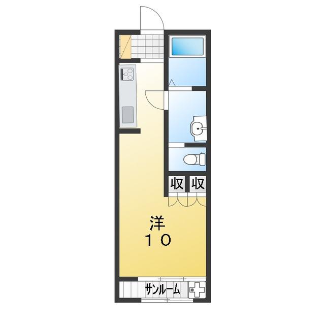 TOMITAハイツ(ワンルーム/1階)の間取り写真