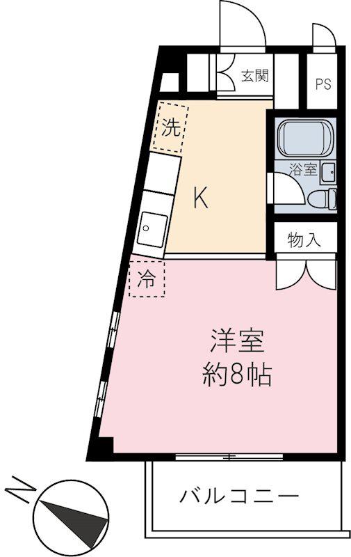メインステージ森下(1K/8階)の間取り写真