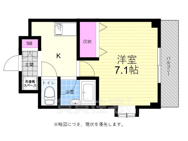 コンフォート天満川(1K/2階)の間取り写真