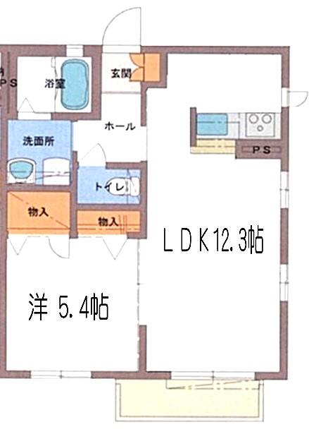 ガーディアンII(1LDK/1階)の間取り写真