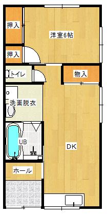 新小福井アパート(1DK/1階)の間取り写真