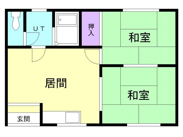 高木ハイツ(2DK/2階)の間取り写真