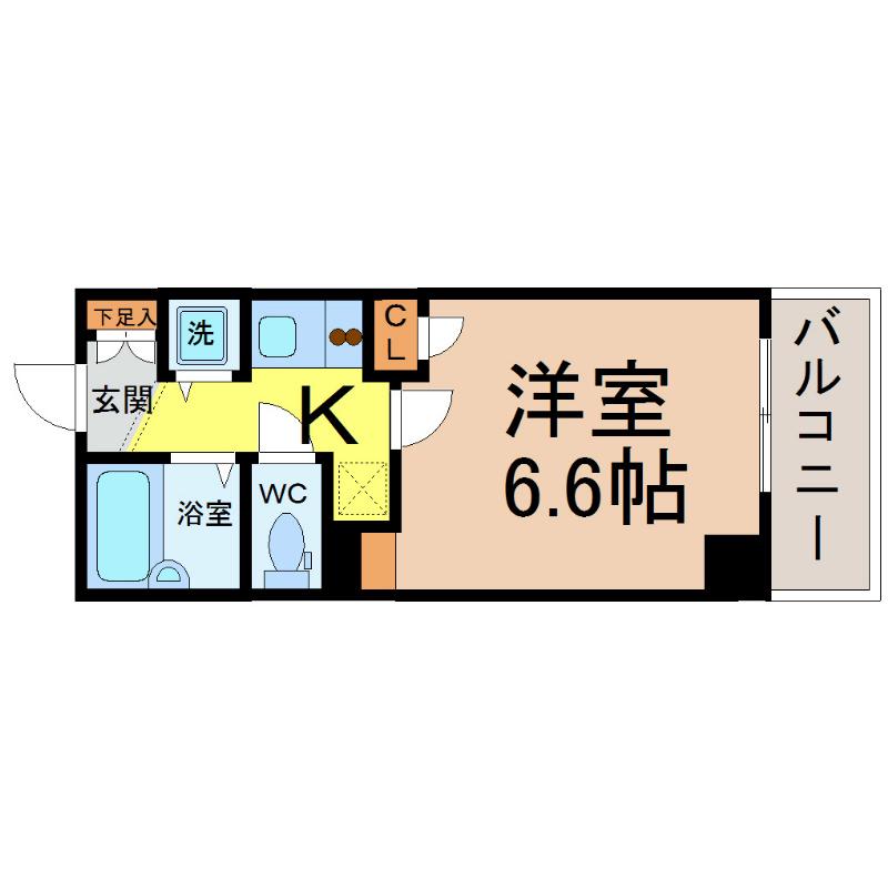 パルティール鶴舞(1K/9階)の間取り写真