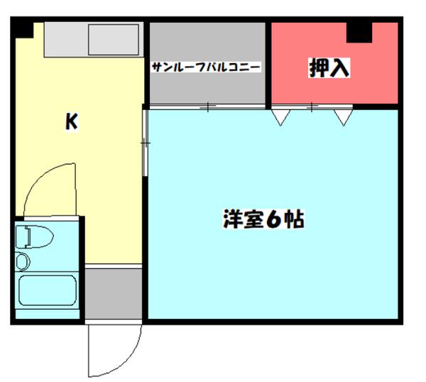 ラフィーヌ太子橋(1K/5階)の間取り写真