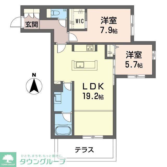 デア グランツ(2LDK/1階)の間取り写真