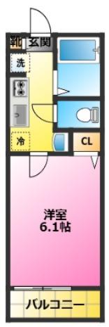 PARK GARDEN元住吉 (1K/3階)の間取り写真