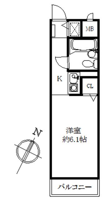 日神パレス白楽(1K/4階)の間取り写真