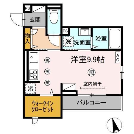 ロイヤルステージ東津田A棟(ワンルーム/2階)の間取り写真