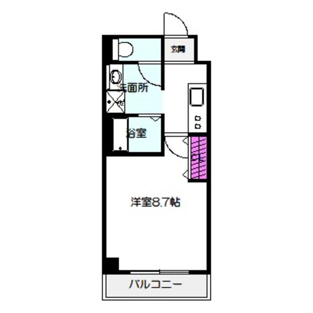 ボヌール鶴見(1K/9階)の間取り写真