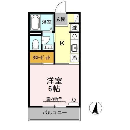 アネックス大和 B棟(1K/2階)の間取り写真