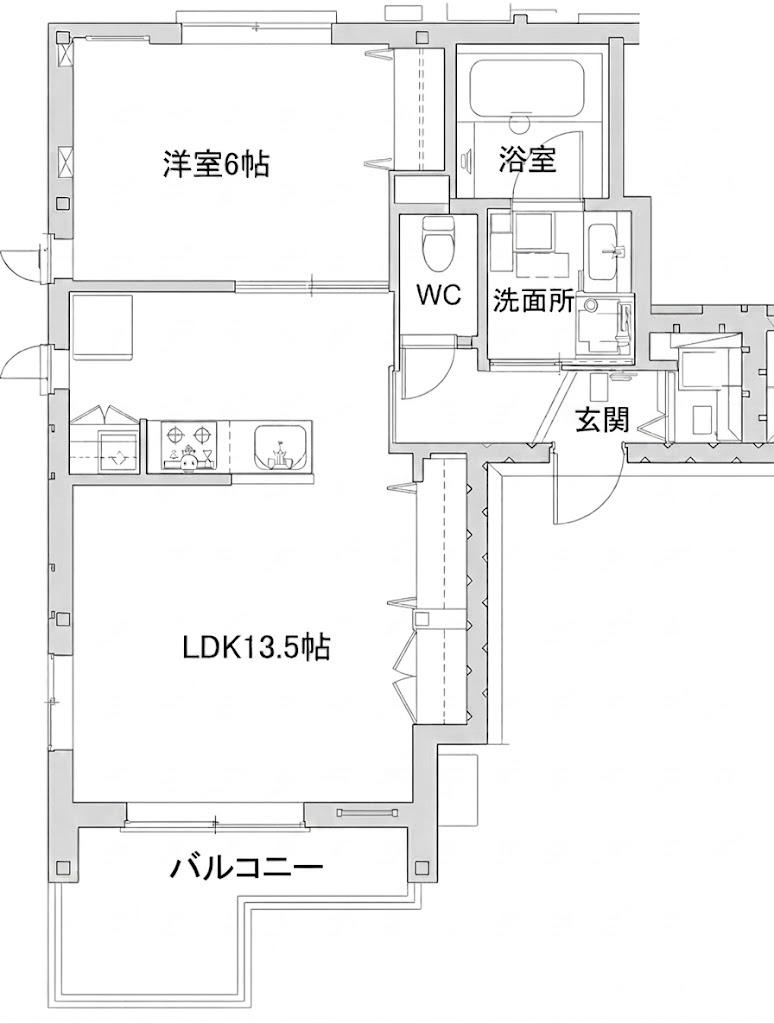 クレストK(1LDK/1階)の間取り写真