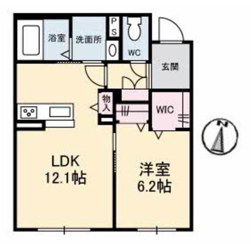 メゾン ユイ(1LDK/1階)の間取り写真