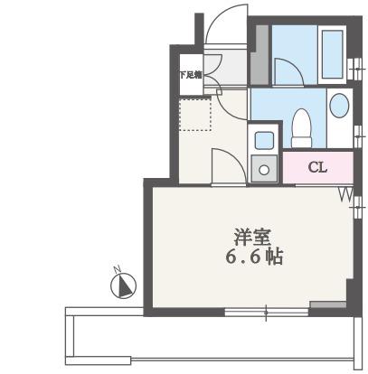 TERRACE FIVE(1K/6階)の間取り写真