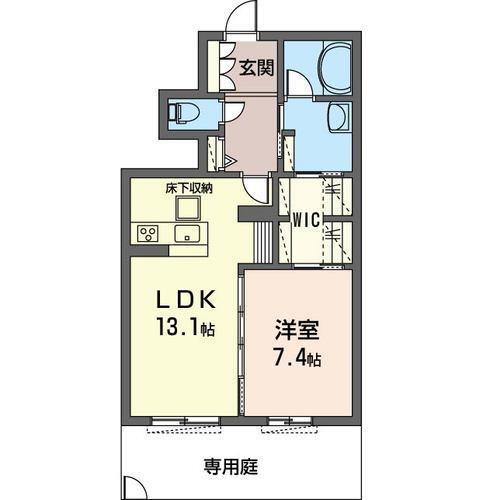 ブルーポピー(1LDK/1階)の間取り写真
