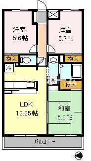 プロスペリテ新蒲田(3LDK/2階)の間取り写真