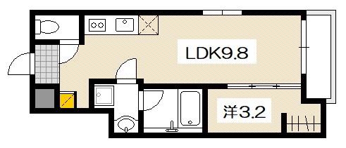 MOVE旭園サウス(1LDK/3階)の間取り写真