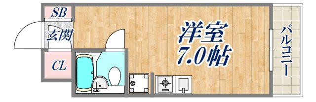 ダイドーメゾン塚口Ⅲ(ワンルーム/1階)の間取り写真