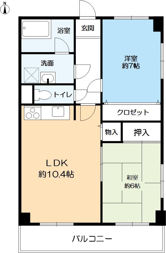 キルシェ(2LDK/3階)の間取り写真