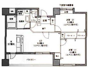 アネシス横浜(2LDK/3階)の間取り写真