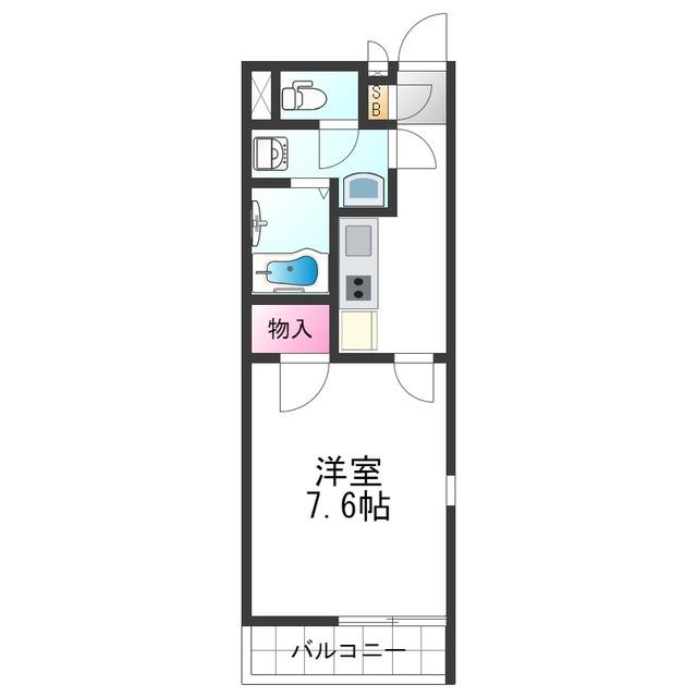クレイノグランメゾンアオイ(1K/2階)の間取り写真