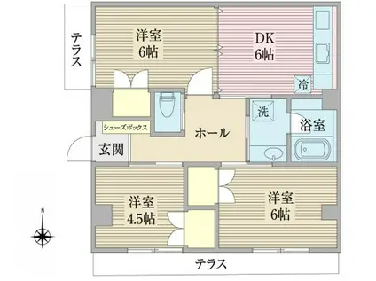 KENS 目白(3DK/1階)の間取り写真