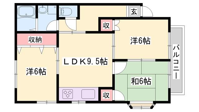 レジデンス御茶屋(3LDK/2階)の間取り写真