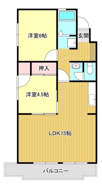 ルグラン嶋津(2LDK/1階)の間取り写真