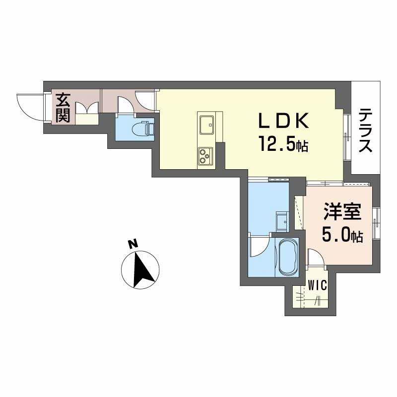 アンティーム(1LDK/1階)の間取り写真