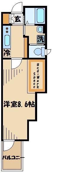 エクセル聖蹟桜ヶ丘(1K/1階)の間取り写真