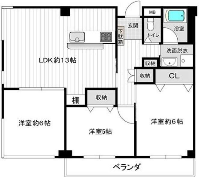 エトールIV(3LDK/3階)の間取り写真