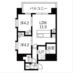 スプランディッド玉造(2LDK/5階)の間取り写真