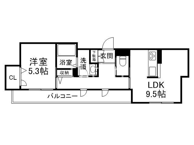ラフォーレ壬生(1LDK/2階)の間取り写真