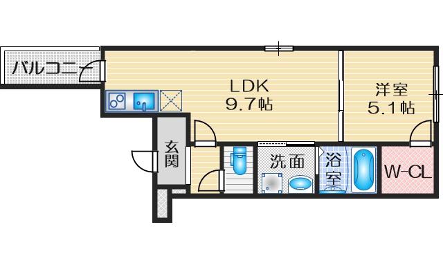 くすのきアパートメントI(1LDK/3階)の間取り写真