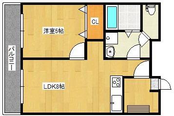 ラフィネ(1LDK/1階)の間取り写真