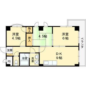 甲子園GH(3DK/4階)の間取り写真