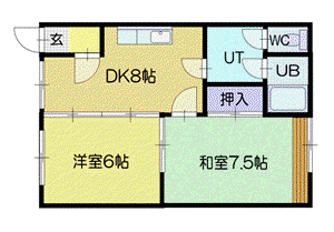 ハイツ大藤(2DK/2階)の間取り写真