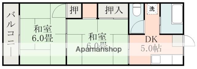 上荒田福永ビル(2DK/3階)の間取り写真