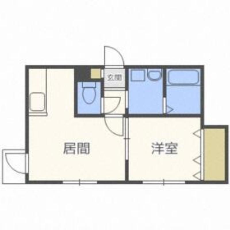 グランディール学園前(1LDK/2階)の間取り写真