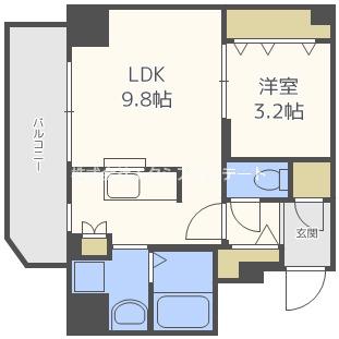 パークフラッツ野田阪神駅前(1LDK/4階)の間取り写真