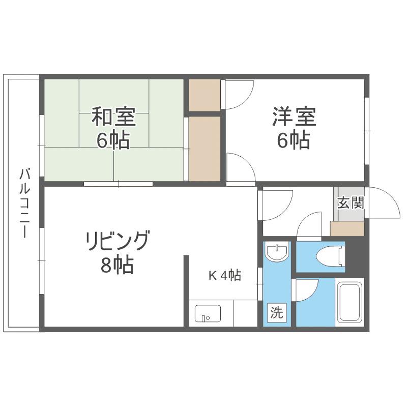  ハイツユートピア (2LDK/2階)の間取り写真