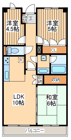 パークノヴァ南町田(3LDK/5階)の間取り写真
