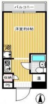 藤和伊勢佐木ハイタウン(1K/6階)の間取り写真