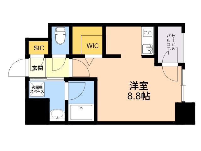 エンクレスト空港前(ワンルーム/10階)の間取り写真