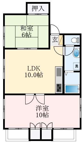 ラ・コートはびきの(2LDK/3階)の間取り写真