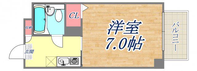 ヴィレッジゲート(ワンルーム/4階)の間取り写真